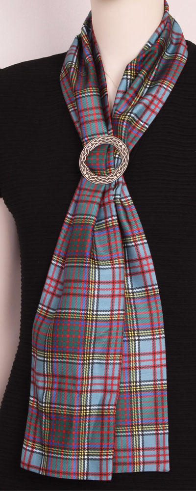 Scarf, with Scarf Ring, Dupion, Anderson Tartan